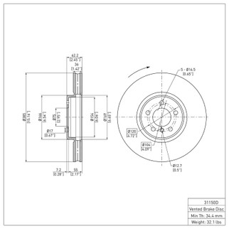 DFC 10-11 BMW X6 Right Front Brake Rotor