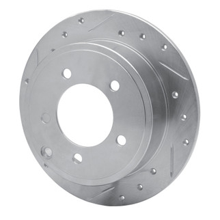 R1 07-17 Chrysler 200 Rear Left Drilled & Slotted Silver Brake Rotor