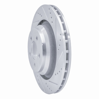 R1 05-23 Chrysler 300 Rear Right Drilled & Slotted Silver Brake Rotor