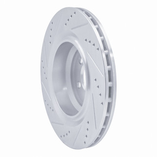 R1 05-23 Chrysler 300 Rear Right Drilled & Slotted Silver Brake Rotor