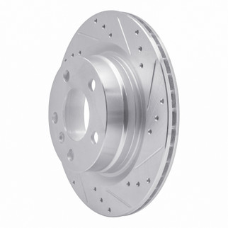 R1 06-21 BMW 230I Rear Right Drilled & Slotted Silver Brake Rotor