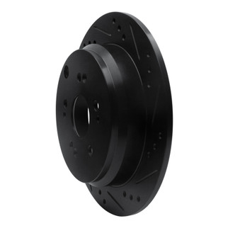 R1 2005-2018 Acura RDX Rear Right Drilled & Slotted Black Brake Rotor