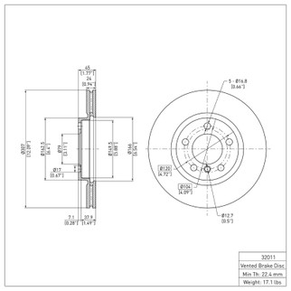 DFC 11-16 Mini Cooper Countryman Front Brake Rotor