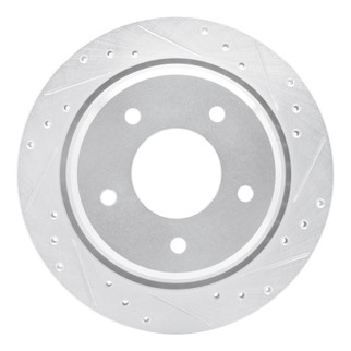 R1 1994-1996 Chevrolet Commercial Chassis Rear Right Drilled & Slotted Silver Brake Rotor