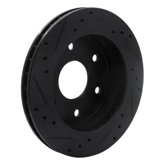 R1 1988-1991 Chevrolet K1500 Front Right Drilled & Slotted Black Brake Rotor