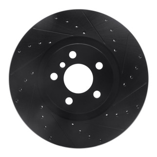 R1 15-25 BMW 228I xDrive Gran Coupe Front Right Drilled & Slotted Black Brake Rotor