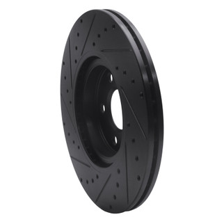 R1 15-25 BMW 228I xDrive Gran Coupe Front Right Drilled & Slotted Black Brake Rotor