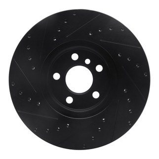 R1 15-25 BMW 228I xDrive Gran Coupe Front Right Drilled & Slotted Black Brake Rotor