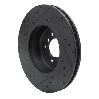 R1 11-16 BMW Z4 Front Right Drilled & Slotted Black Brake Rotor