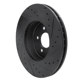 R1 11-19 BMW 640I Gran Coupe Front Left Drilled & Slotted Black Brake Rotor