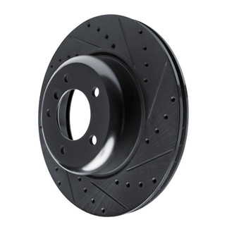 R1 09-16 BMW Z4 Front Right Drilled & Slotted Black Brake Rotor
