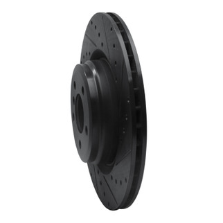R1 09-19 BMW 760LI Rear Right Drilled & Slotted Black Brake Rotor