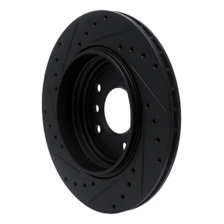 R1 01-06 BMW 330I Rear Right Drilled & Slotted Black Brake Rotor