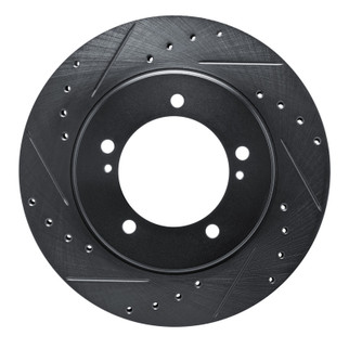 R1 99-08 Chevrolet Tracker Front Left Drilled & Slotted Black Brake Rotor