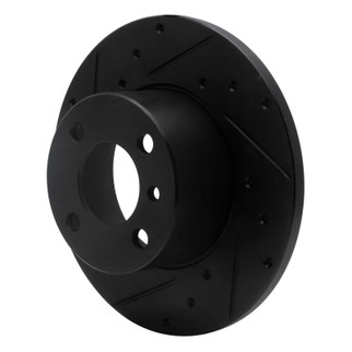 R1 77-83 BMW 320I (USA/Canada) Front Left Drilled & Slotted Black Brake Rotor