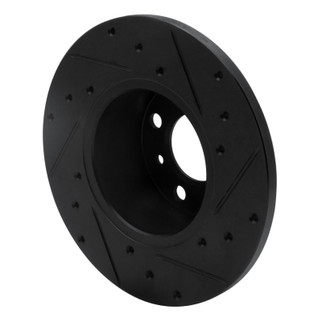 R1 77-83 BMW 320I (USA/Canada) Front Left Drilled & Slotted Black Brake Rotor