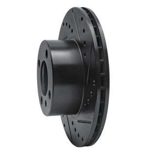 R1 76-77 BMW 320I (USA/Canada) Front Right Drilled & Slotted Black Brake Rotor