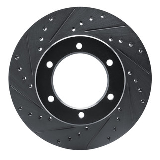 R1 1986-1995 Toyota 4Runner Front Left Drilled & Slotted Black Brake Rotor