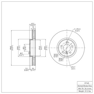 DFC 08-19 BMW X5 Front Brake Rotor
