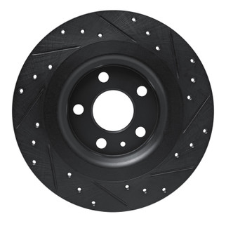 R1 -25 Volvo XC40 Rear Left Drilled & Slotted Black Brake Rotor