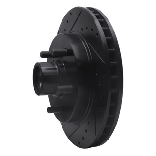 R1 1992-2002 Chevrolet C1500 Suburban Front Left Drilled & Slotted Black Brake Rotor