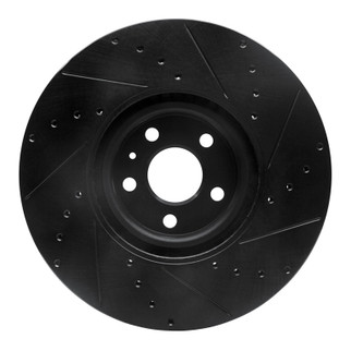 R1 16-26 Polestar Polestar 2 Front Left Drilled & Slotted Black Brake Rotor