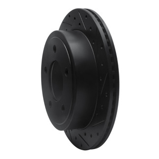 R1 03-03 Dodge Ram 1500 Van Rear Right Drilled & Slotted Black Brake Rotor