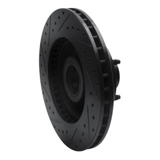 R1 03-03 Dodge Ram 1500 Van Front Right Drilled & Slotted Black Brake Rotor