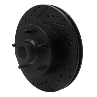 R1 03-03 Dodge Ram 1500 Van Front Left Drilled & Slotted Black Brake Rotor