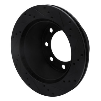 R1 00-02 Dodge Ram 2500 Rear Left Drilled & Slotted Black Brake Rotor