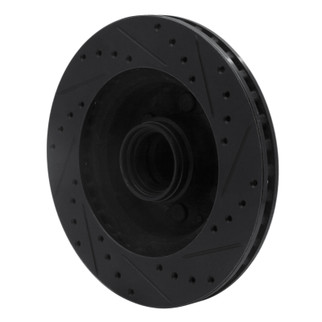 R1 91-96 Dodge Dakota RWD Front Left Drilled & Slotted Black Brake Rotor