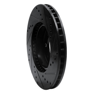 R1 93-95 Volvo 850 Front Left Drilled & Slotted Black Brake Rotor