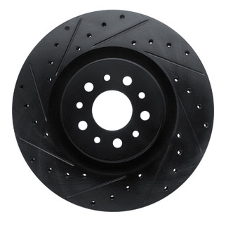 R1 15-22 Ram Promaster City Front Left Drilled & Slotted Black Brake Rotor