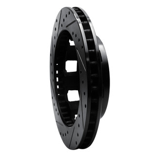 R1 75-93 Dodge W200 Front Right Drilled & Slotted Black Brake Rotor