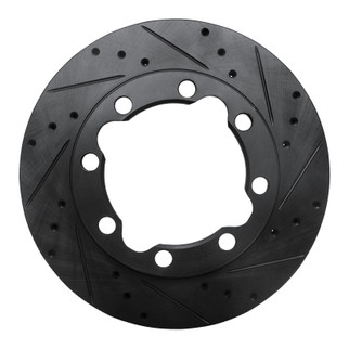 R1 88-00 Chevrolet K1500 Suburban Front Right Drilled & Slotted Black Brake Rotor
