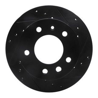 R1 02-06 Dodge Sprinter 2500 Front Right Drilled & Slotted Black Brake Rotor