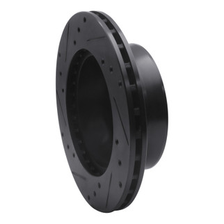 R1 02-06 Dodge Sprinter 2500 Front Right Drilled & Slotted Black Brake Rotor