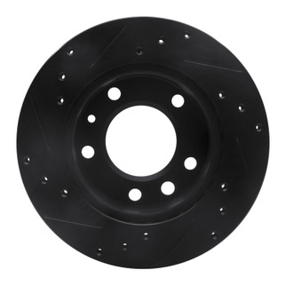 R1 02-06 Dodge Sprinter 2500 Front Right Drilled & Slotted Black Brake Rotor