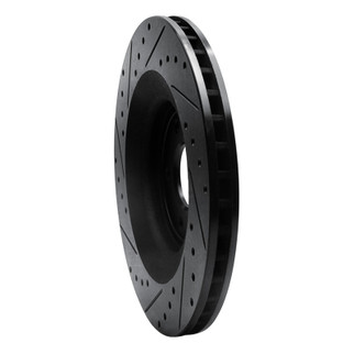 R1 08-14 Chrysler 200 Front Right Drilled & Slotted Black Brake Rotor