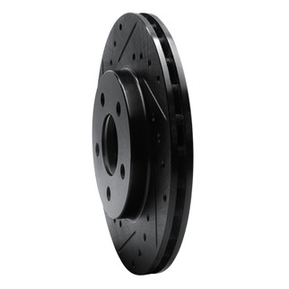 R1 95-99 Dodge Neon (USA/Canada) Front Left Drilled & Slotted Black Brake Rotor