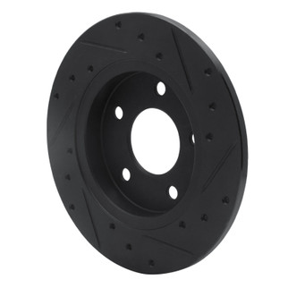 R1 88-92 Dodge Monaco Rear Left Drilled & Slotted Black Brake Rotor