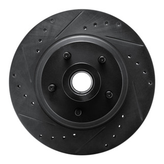 R1 69-73 Chrysler Newport Front Left Drilled & Slotted Black Brake Rotor