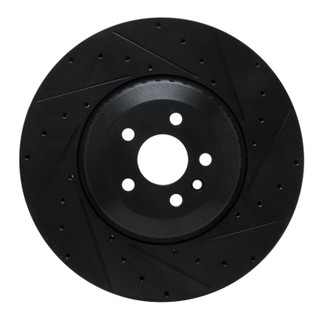 R1 21-25 Jaguar F-Pace Front Right Drilled & Slotted Black Brake Rotor