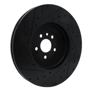 R1 21-25 Jaguar F-Pace Front Right Drilled & Slotted Black Brake Rotor