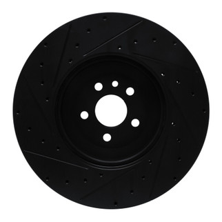 R1 21-25 Jaguar F-Pace Front Right Drilled & Slotted Black Brake Rotor