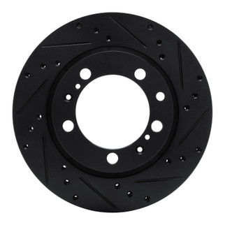 R1 91-97 Porsche 911 Left Rear Drilled & Slotted Black Brake Rotor
