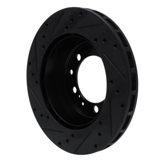 R1 91-97 Porsche 911 Left Rear Drilled & Slotted Black Brake Rotor