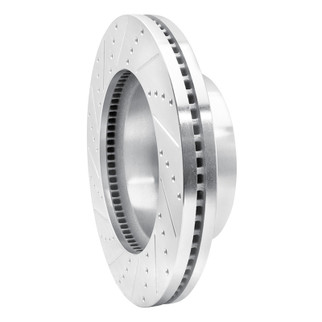 R1 2012-2025 Ford F-250 4WD (Super Duty) Front Right Drilled & Slotted Silver Brake Rotor