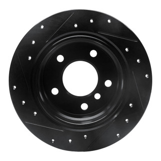 R1 96-02 BMW Z3 Rear Right Drilled & Slotted Black Brake Rotor