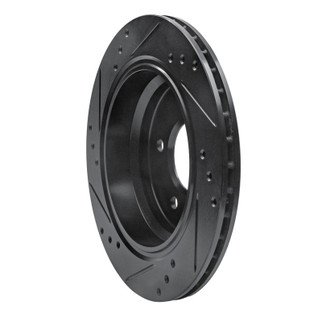 R1 96-03 BMW 540I Rear Right Drilled & Slotted Black Brake Rotor